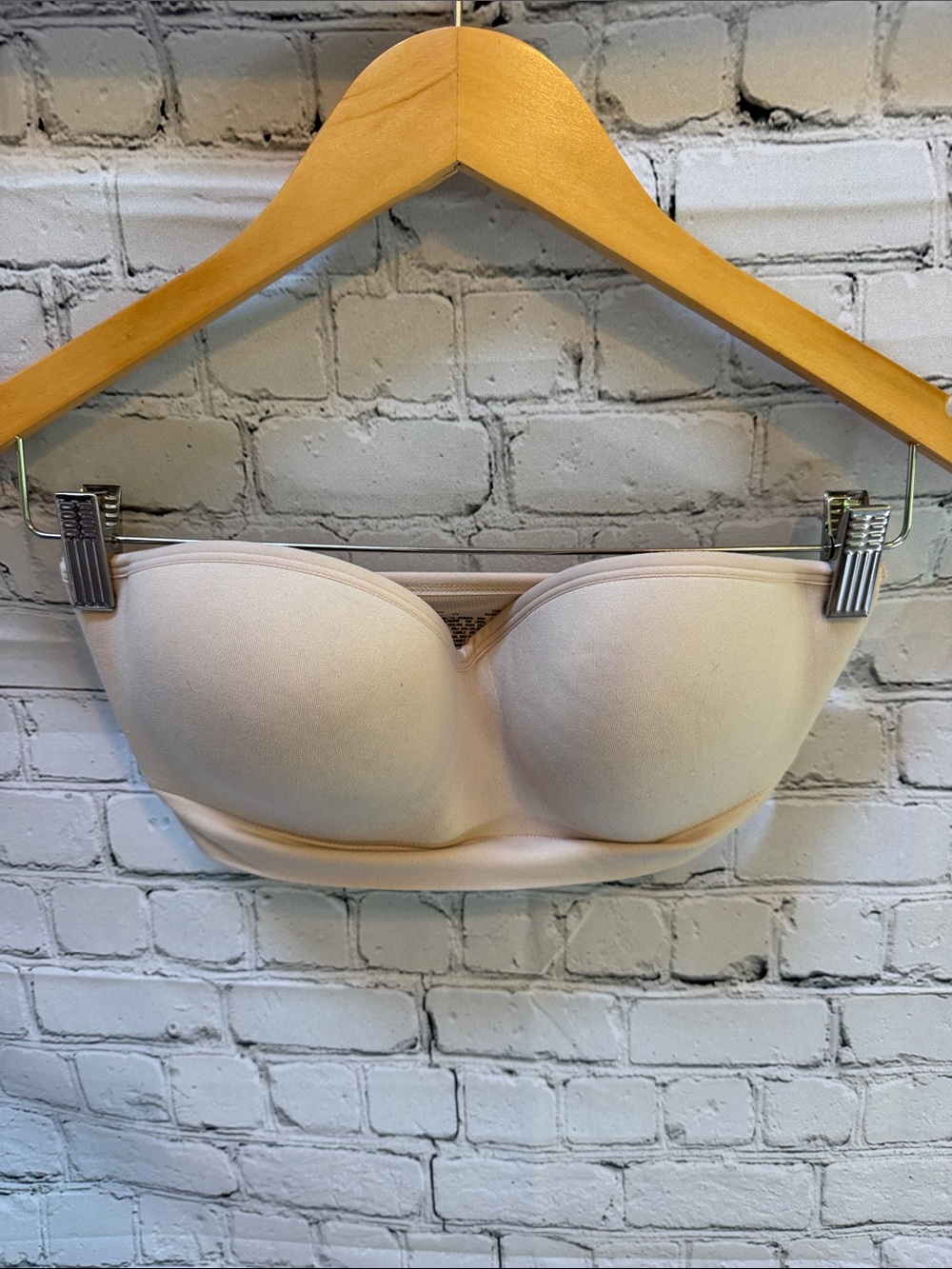 Auden Push Up Seamless Bandeau Bra Medium Nude Strapless Padded